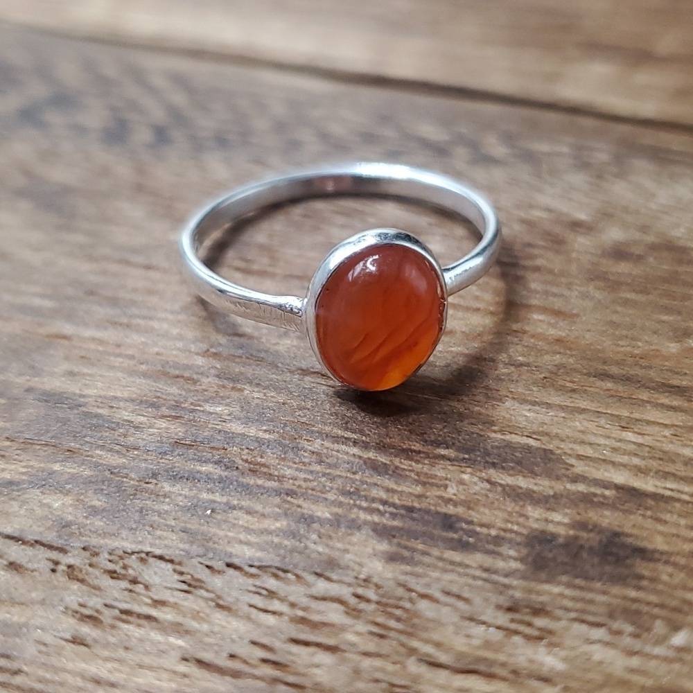Orange Citrine Sterling Silver 925 Size 6‎ R378 - Picture 2 of 3
